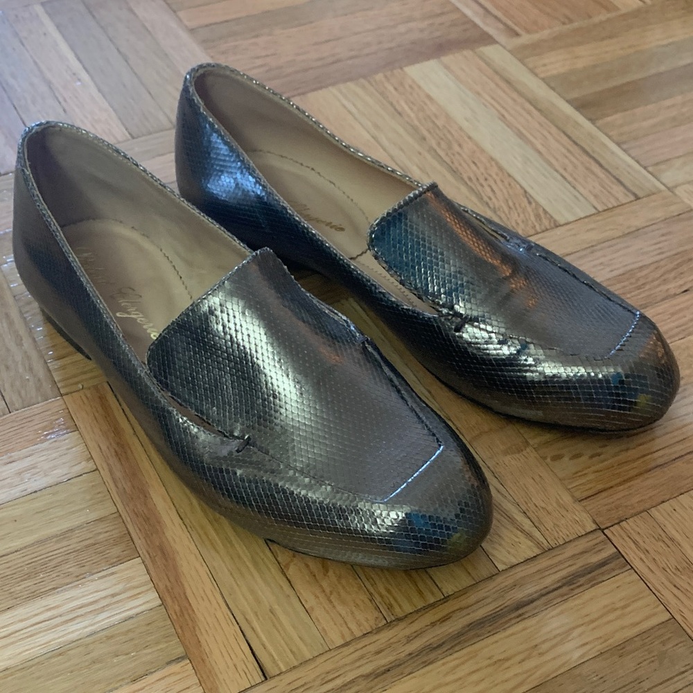 Robert Clergerie Loafers Metallic - Leather Flats  - Women’s Size 7 (36.5)
